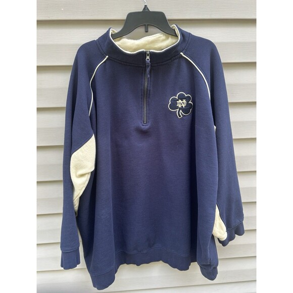 Notre Dame Hoodie Mens 5XLT Blue Colosseum Fightin' Irish Embroidered Sweatshirt - Picture 1 of 5